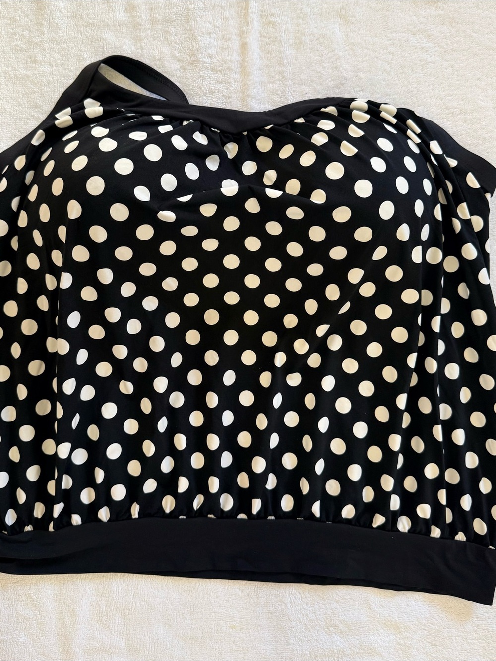 18D Lands' End Black and White Polka Dot Swim Tankini